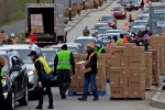 pennsylvania, unemployment, food bank drive through in la and pennsylvania overrun by hundreds of unemployed americans, Basketball