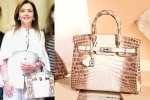 Nita Ambani's Crocodile Skin Handbag, Birkin bags, nita ambani s crocodile skin handbag worth rs 2 6 cr studded with 240 diamonds goes viral, Handbags