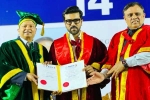 Ram Charan Doctorate pictures, Ram Charan Doctorate news, ram charan felicitated with doctorate in chennai, Entrepreneur