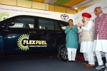 Toyota Mirai FCEV, flex fuel Hycross, world s first flex fuel ethanol powered car launched in india, Petrol